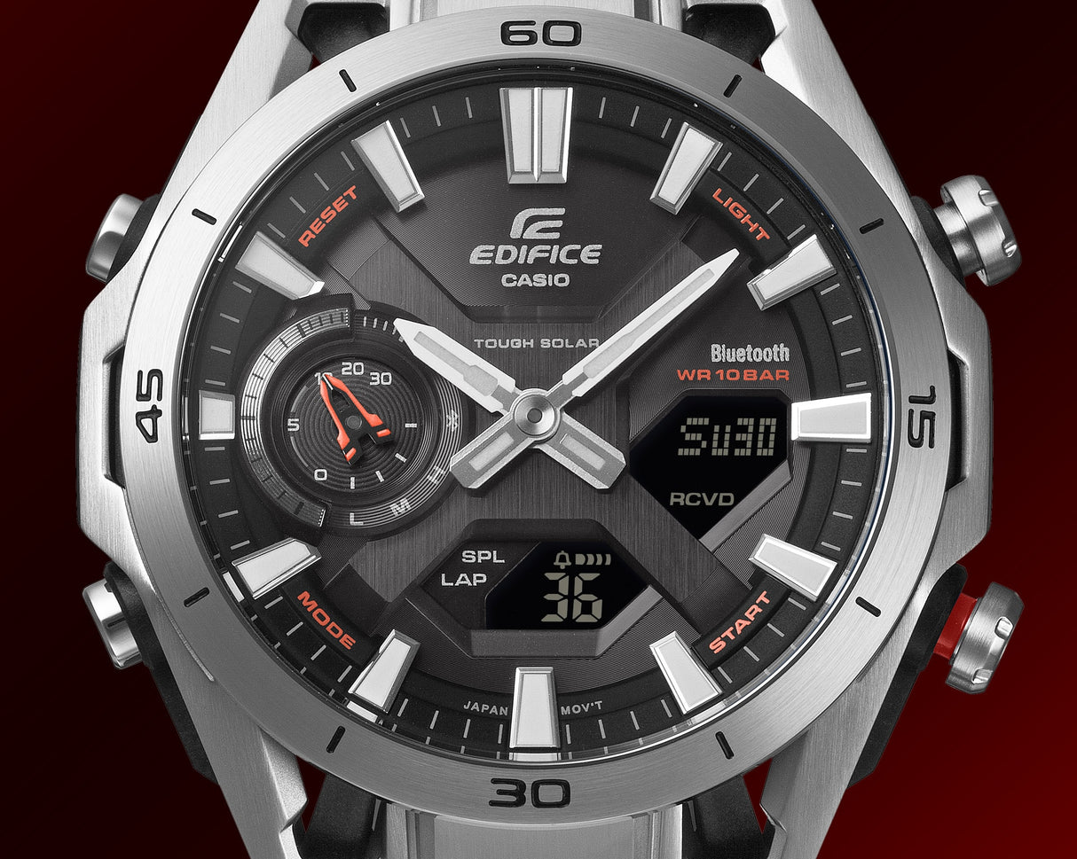 ECB-2300D Reloj Edifice Sospencione de hombre correa de metal