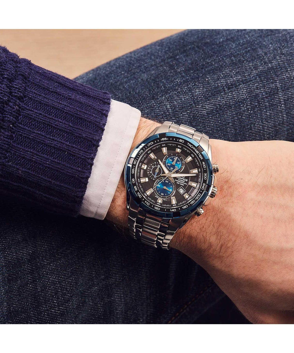 EF-539 Reloj Edifice Análogo para Hombre Pulsera de Metal