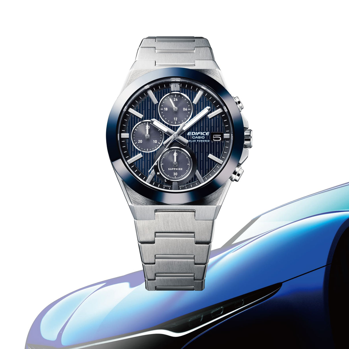 EFS-S650D Reloj Edifice de caballero banda de metal energía solar