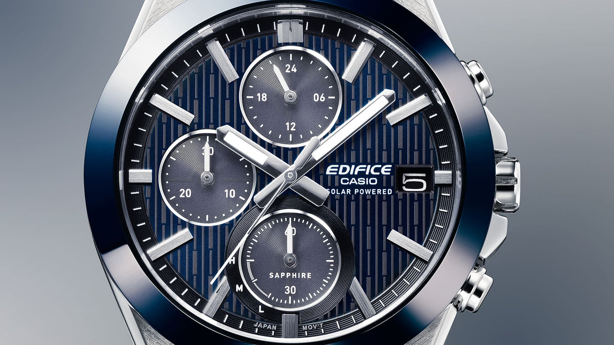 EFS-S650D Reloj Edifice de caballero banda de metal energía solar