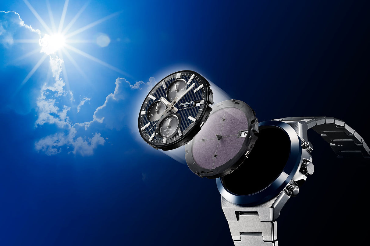 EFS-S650D Reloj Edifice de caballero banda de metal energía solar