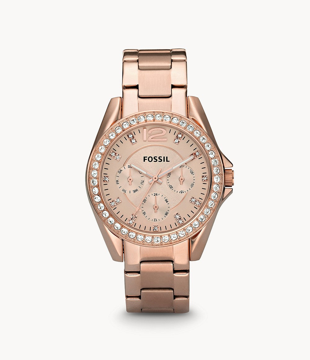 Reloj Fossil Riley de dama correa de acero inoxidable 38 mm