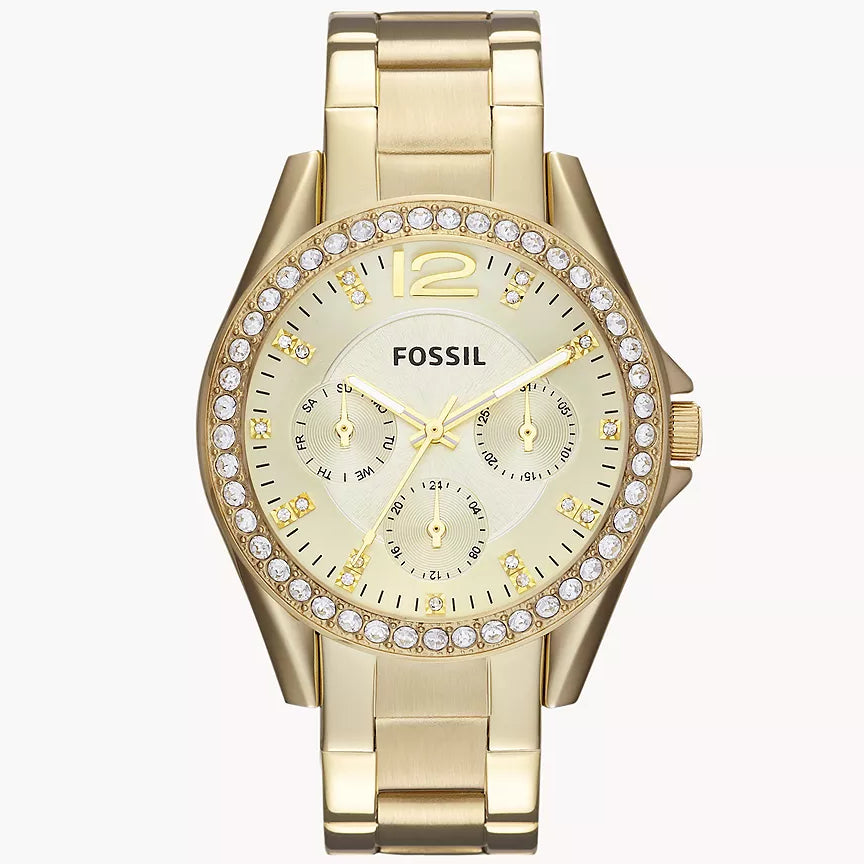 Reloj Fossil Riley de dama correa de acero inoxidable 38 mm