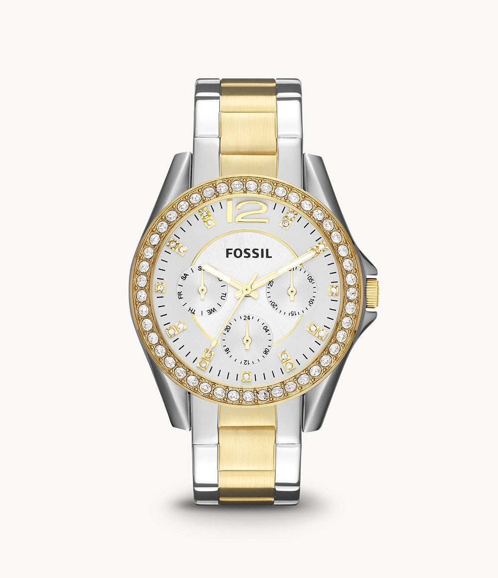Reloj Fossil Riley de dama correa de acero inoxidable 38 mm