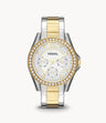 Reloj Fossil Riley de dama correa de acero inoxidable 38 mm