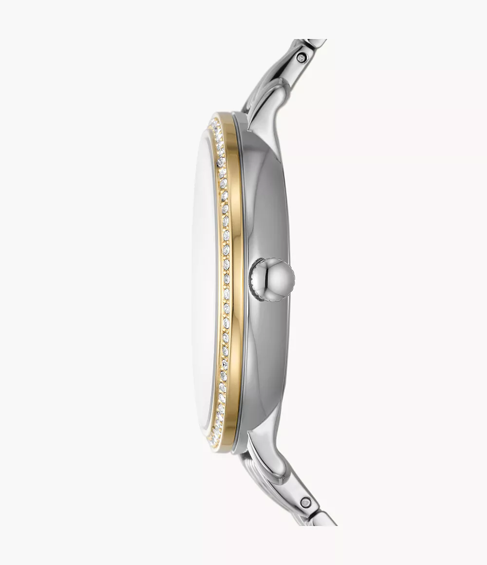 Reloj Fossil Jacqueline Solar y Lunar de mujer correa de metal
