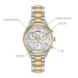 FB1444-56D Reloj Citizen Chandler Chrono de dama pulsera de metal