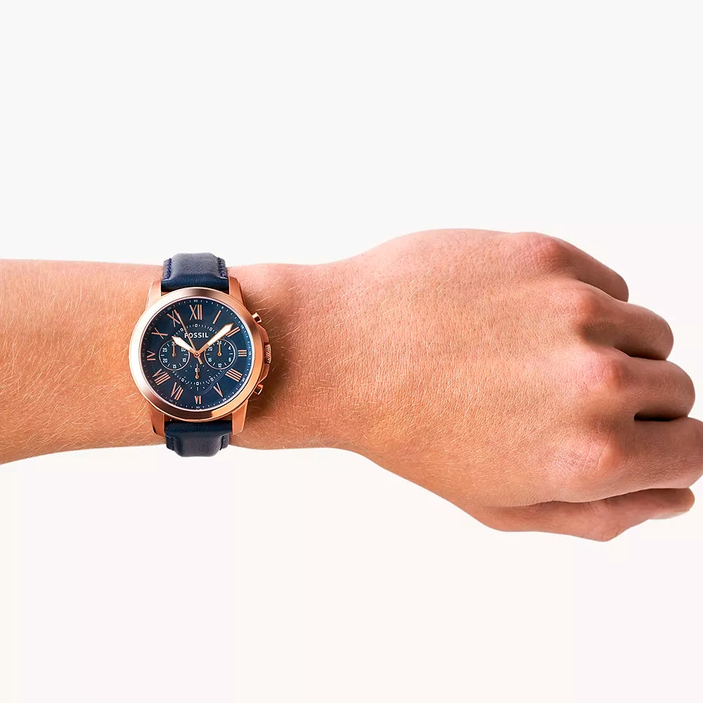 Reloj Fossil Grant de hombre banda de piel 44 mm