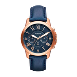 Reloj Fossil Grant de hombre banda de piel 44 mm