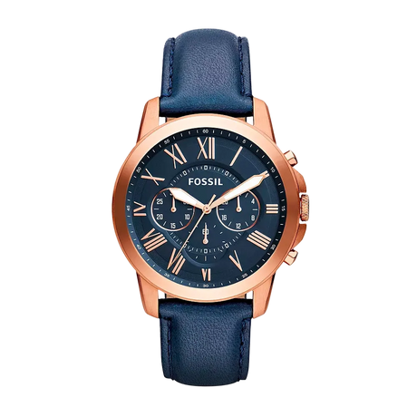 Reloj Fossil Grant de hombre banda de piel 44 mm