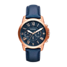 Reloj Fossil Grant de hombre banda de piel 44 mm
