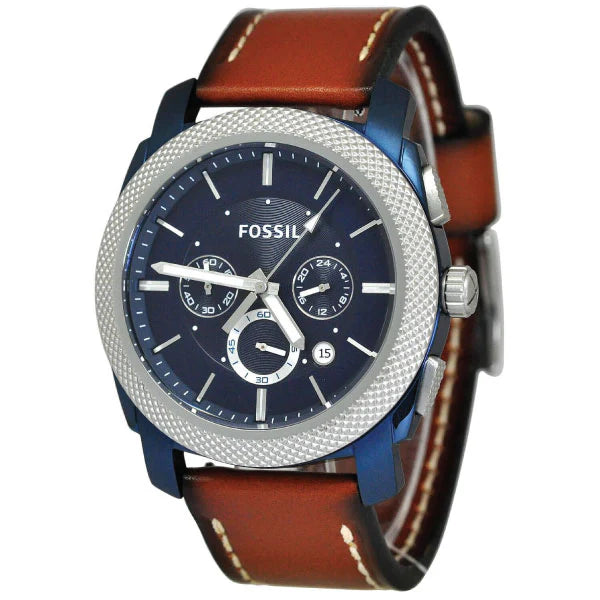 Reloj Fossil Machine de hombre pulsera de piel 46 mm