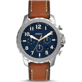 Reloj Fossil Bowman de caballero banda de cuero 46 mm