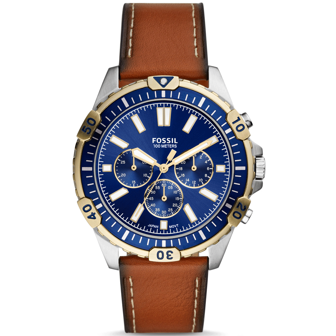 Reloj Fossil Garrett de hombre pulsera de cuero 44mm