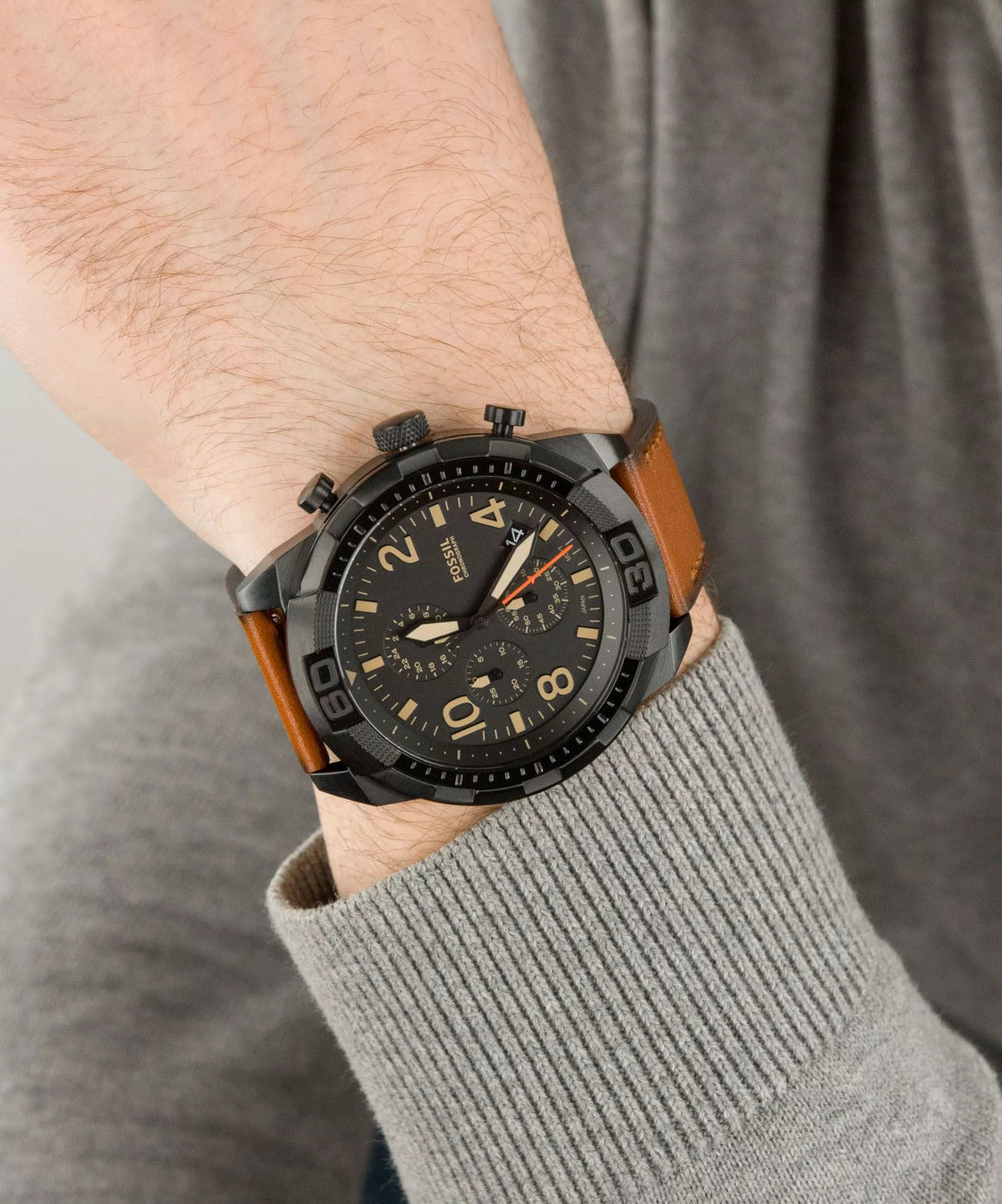 Fossil Bronson Reloj Análogo para Hombre Pulsera de Cuero