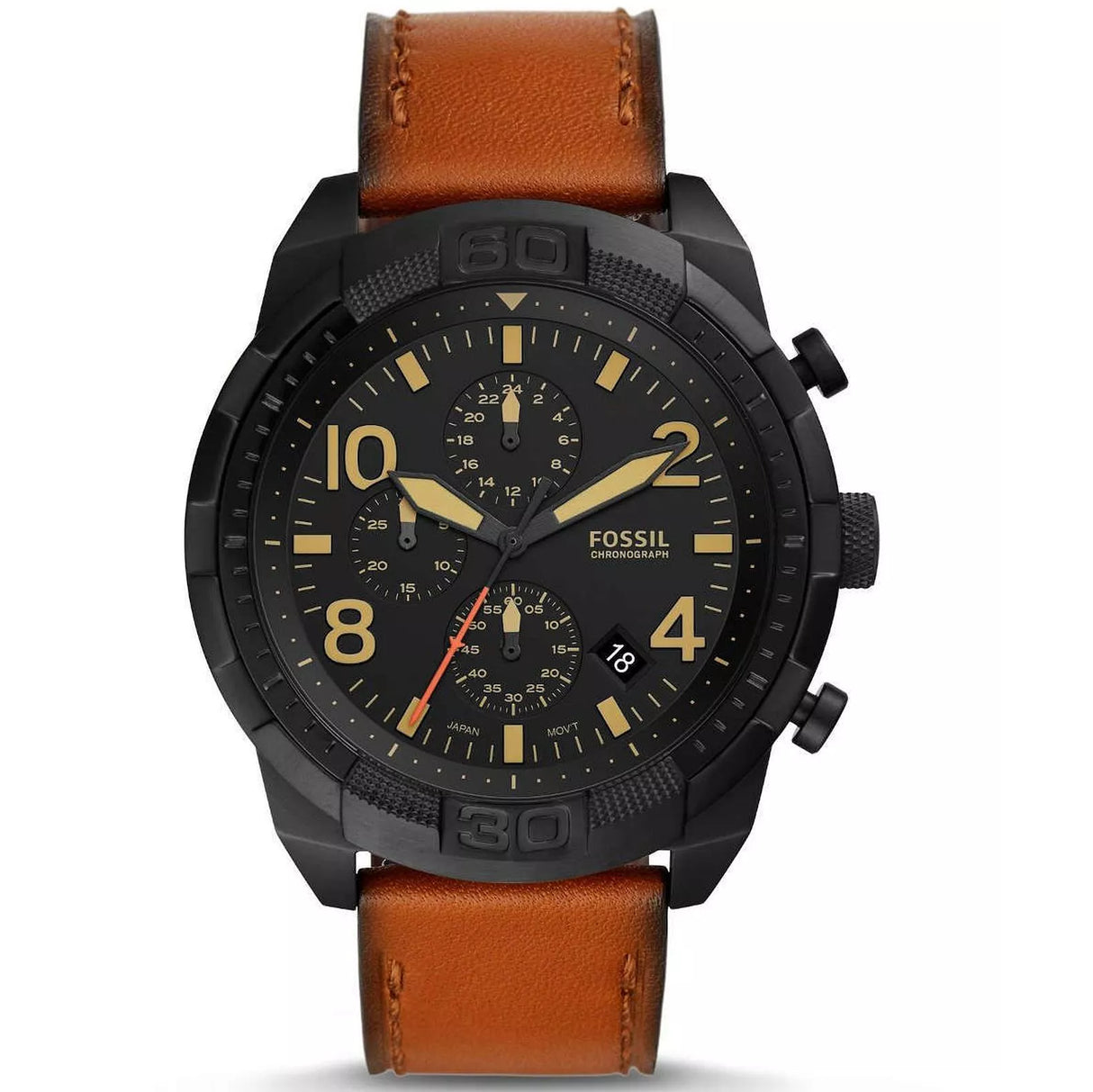 Fossil Bronson Reloj Análogo para Hombre Pulsera de Cuero