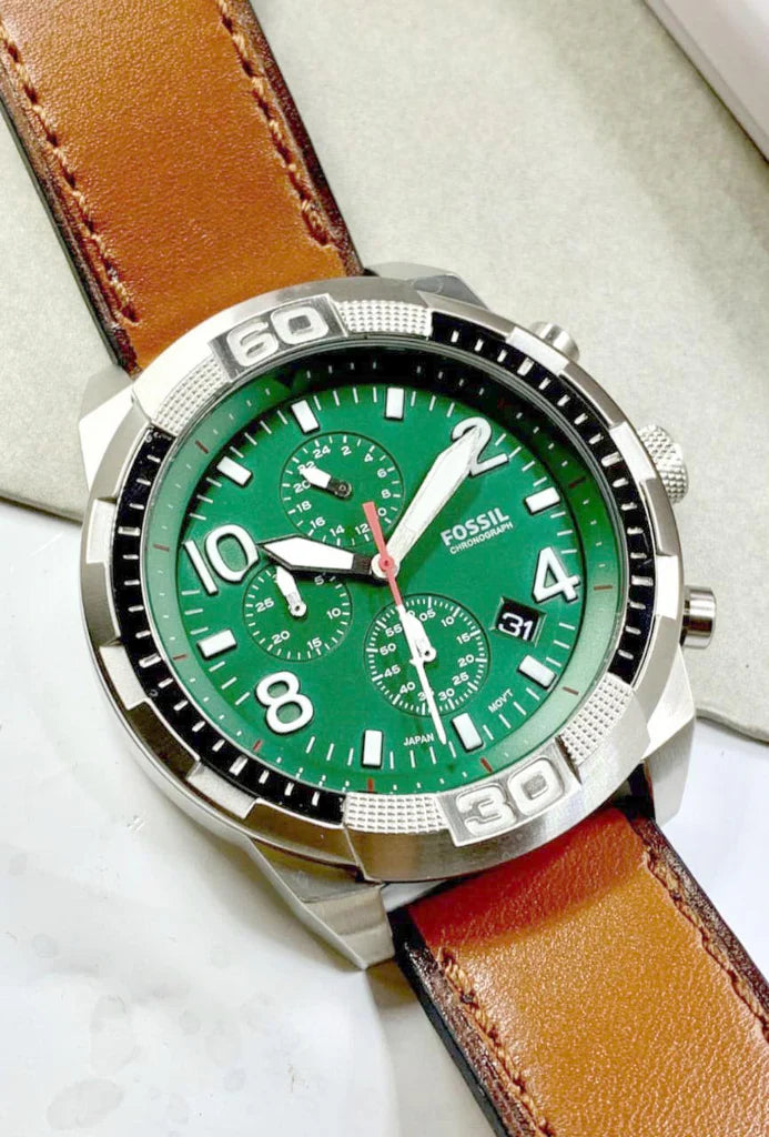 Fossil Bronson Reloj Análogo para Hombre Pulsera de Cuero