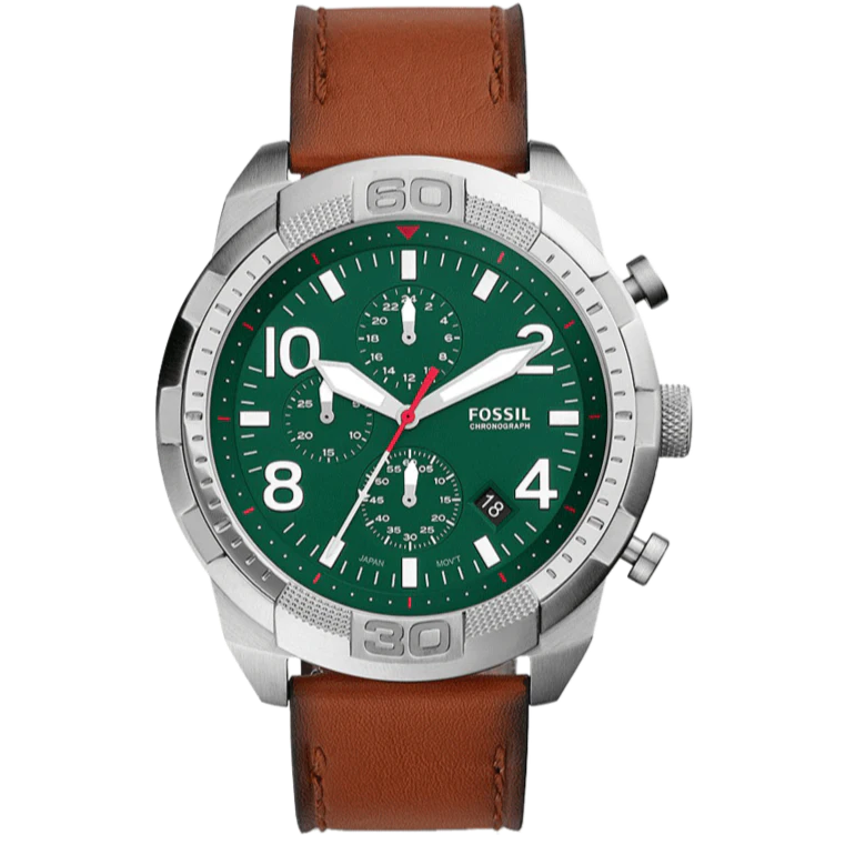 Fossil Bronson Reloj Análogo para Hombre Pulsera de Cuero