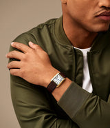 Reloj Fossil Carraway para caballero pulsera de cuero cuadrado