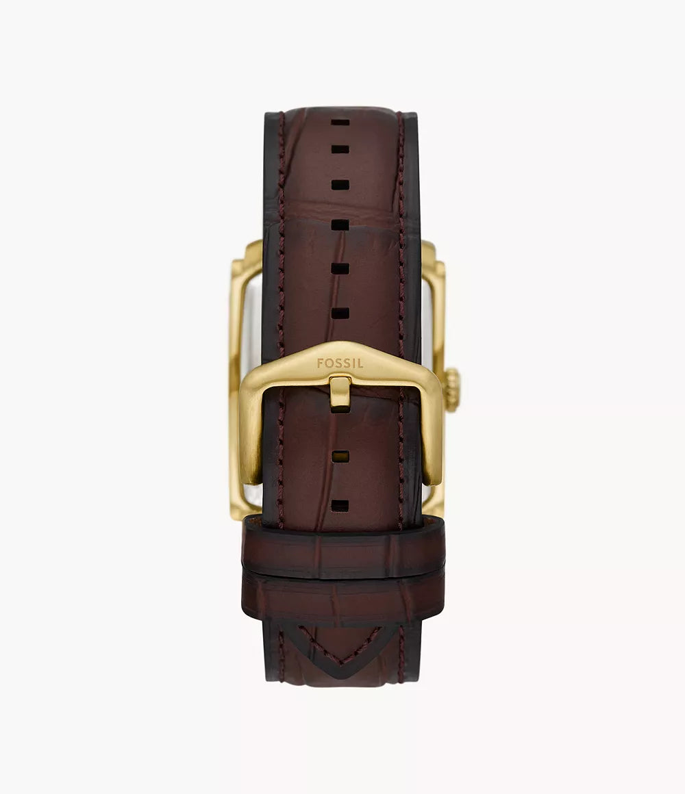 Reloj Fossil Carraway para caballero pulsera de cuero cuadrado