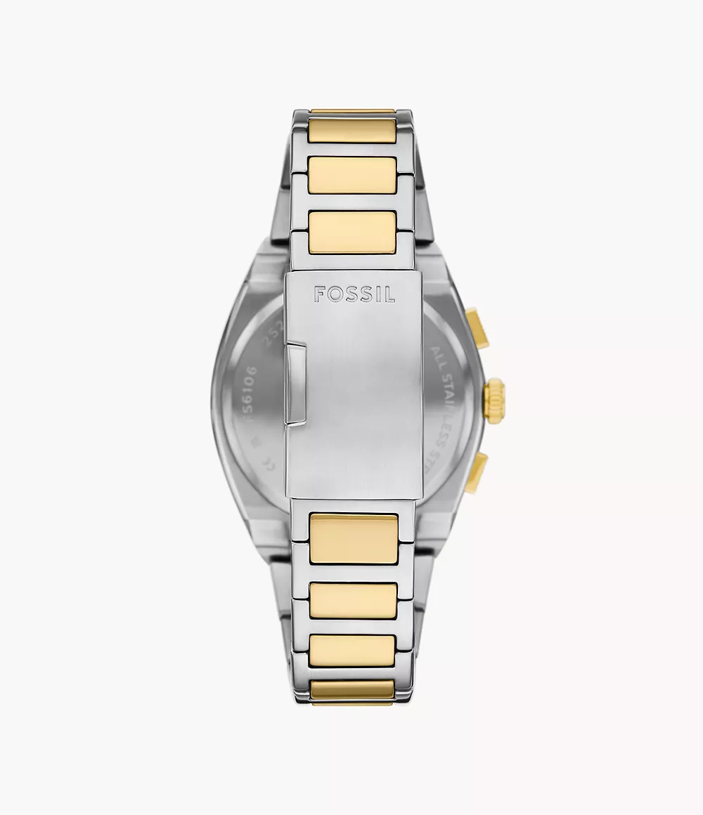 Reloj Fossil Everett Smoke de hombre banda de metal 44 mm