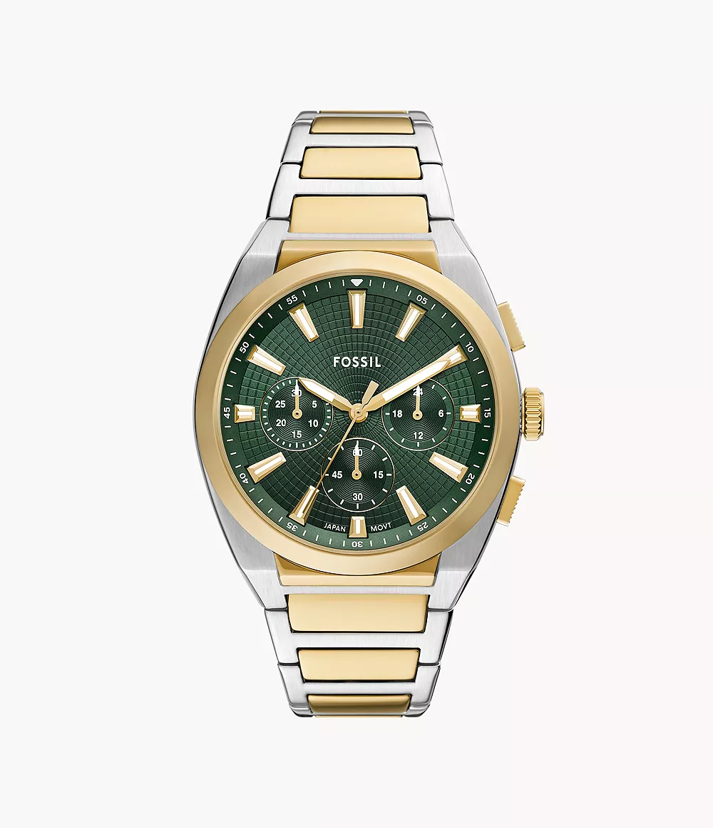 Reloj Fossil Everett Smoke de hombre banda de metal 44 mm