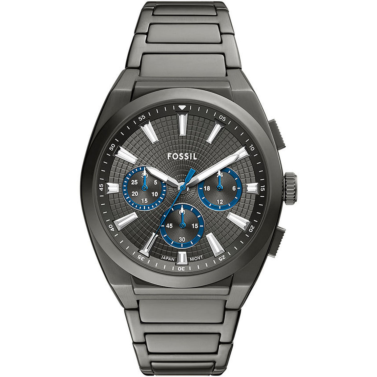Reloj Fossil Everett Smoke de hombre banda de metal 44 mm