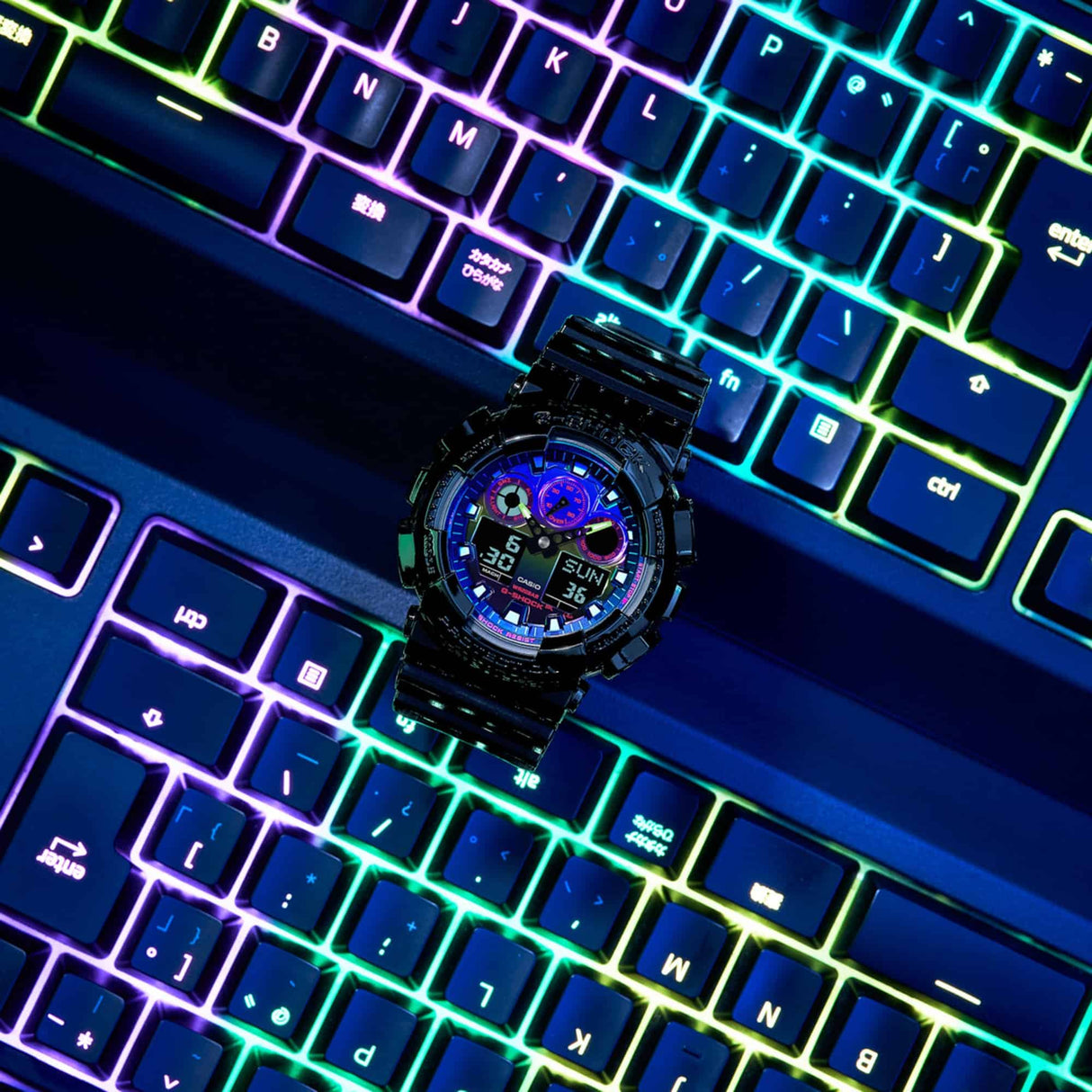 GA-100 Reloj G-Shock Pulsera de Caucho para Hombre Digita y Análogo