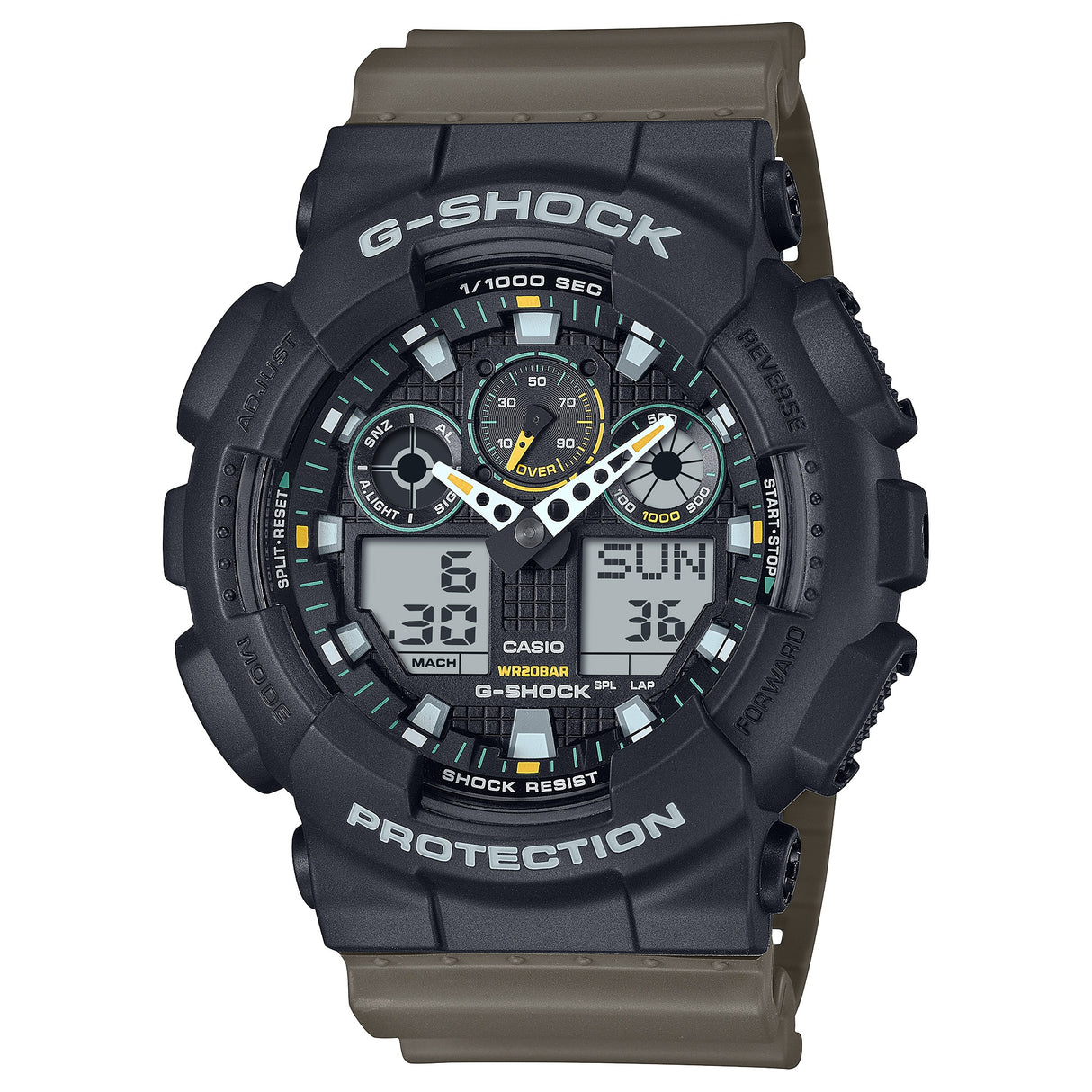 GA-100 Reloj G-Shock Pulsera de Caucho para Hombre Digita y Análogo