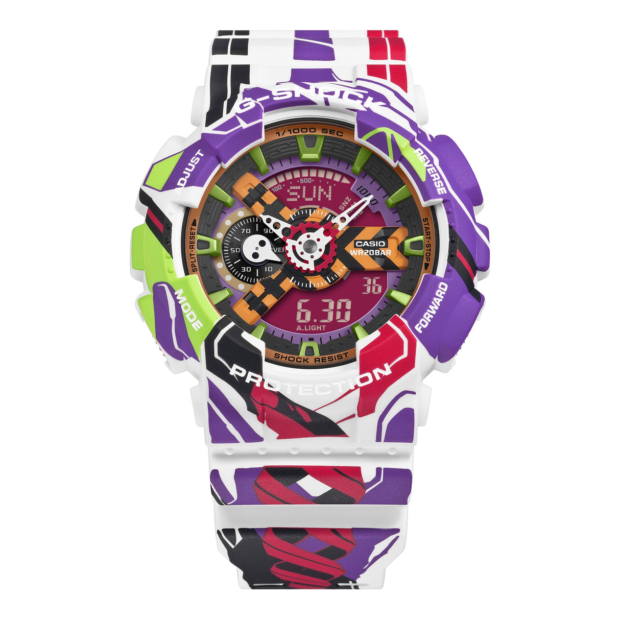 GA-110EVA30-7A Reloj G-Shock Evangelion banda de caucho doble hora