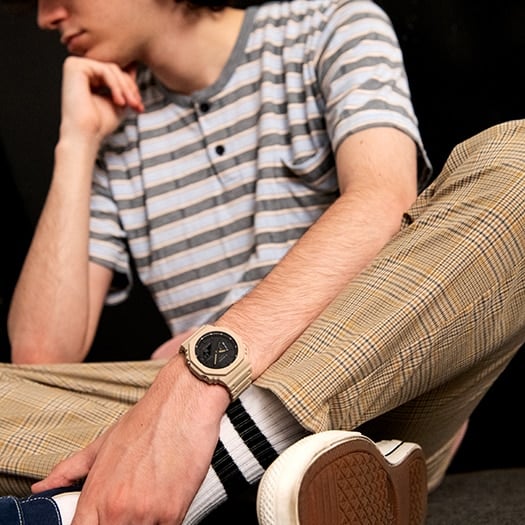 GA-2100 Reloj G-Shock Pulsera de Caucho para Hombre Doble hora