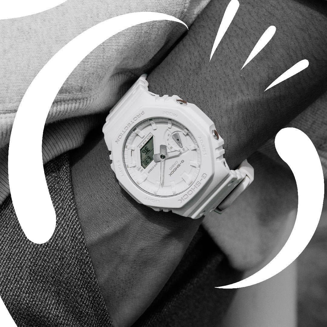 GA-2100 Reloj G-Shock Pulsera de Caucho para Hombre Doble hora