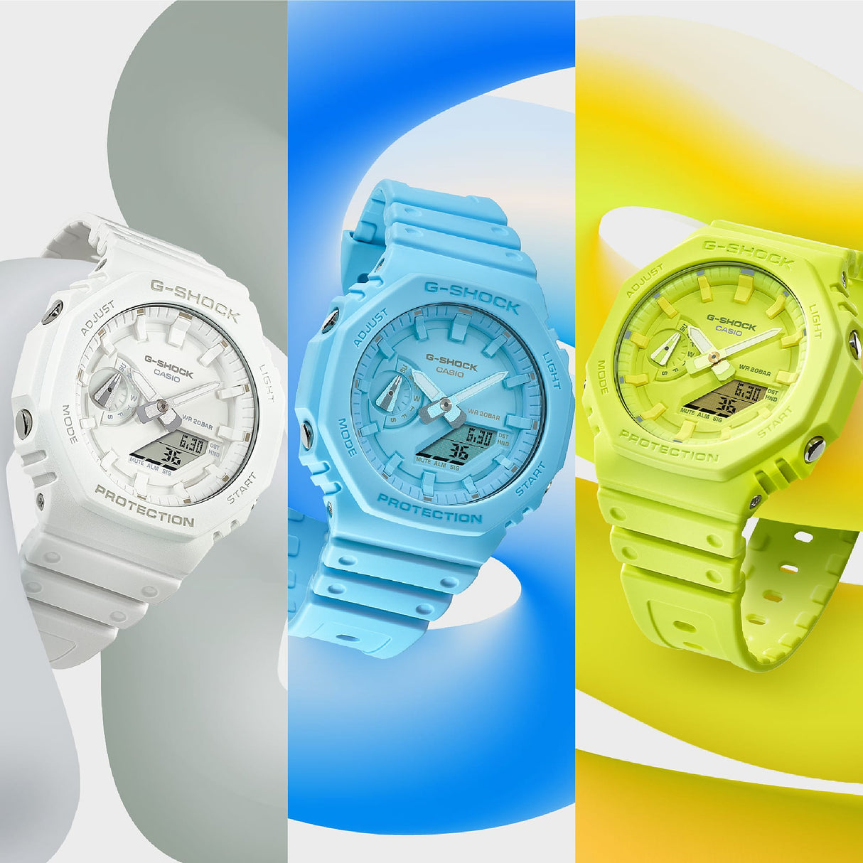 GA-2100 Reloj G-Shock Pulsera de Caucho para Hombre Doble hora