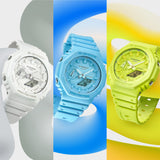 GA-2100 Reloj G-Shock Pulsera de Caucho para Hombre Doble hora