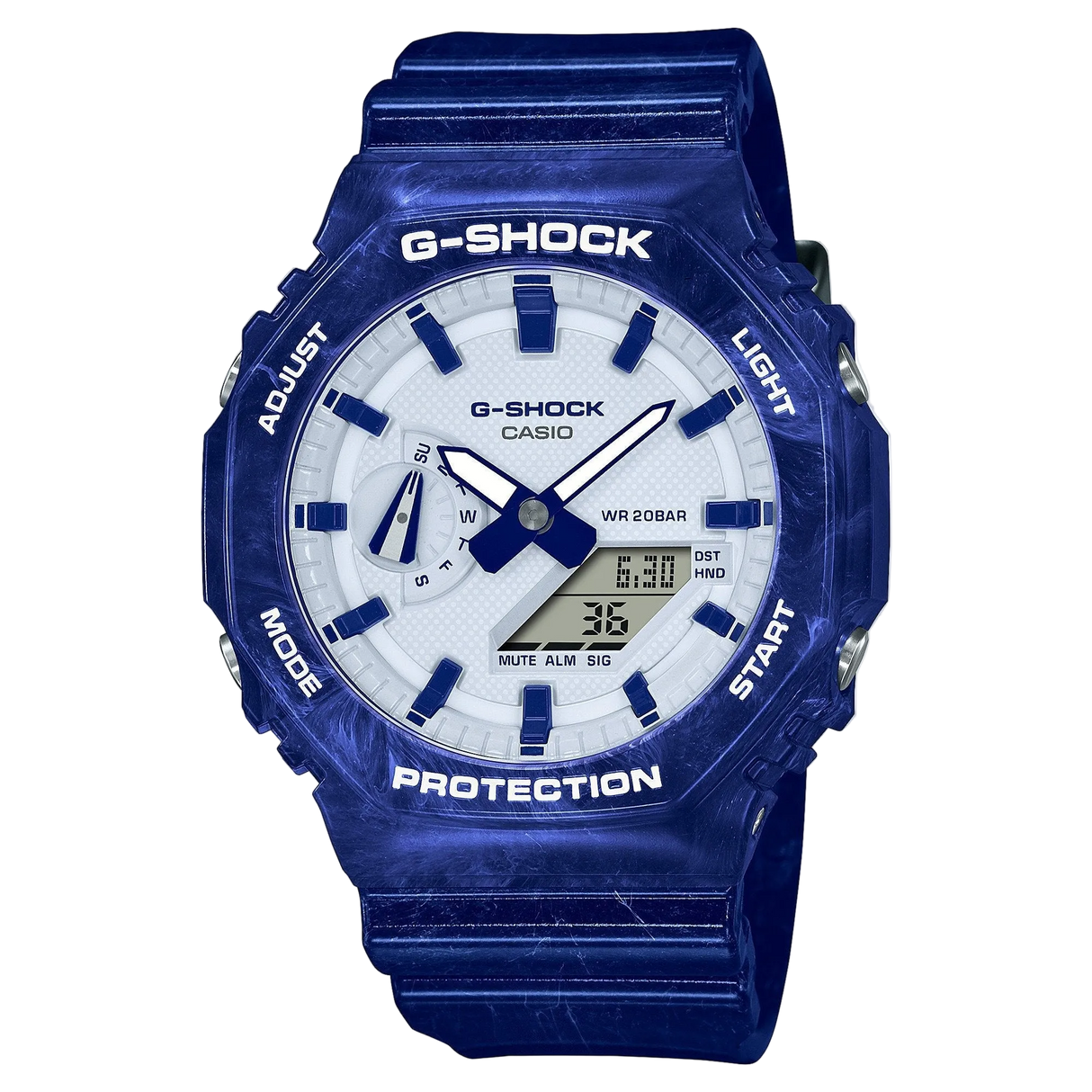 GA-2100 Reloj G-Shock Pulsera de Caucho para Hombre Doble hora