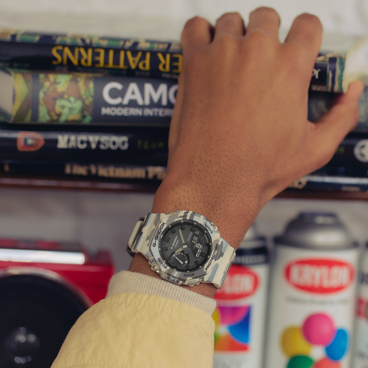 GA-2100 Reloj G-Shock Pulsera de Caucho para Hombre Doble hora