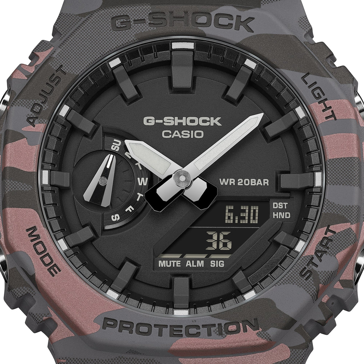 GA-2100 Reloj G-Shock Pulsera de Caucho para Hombre Doble hora