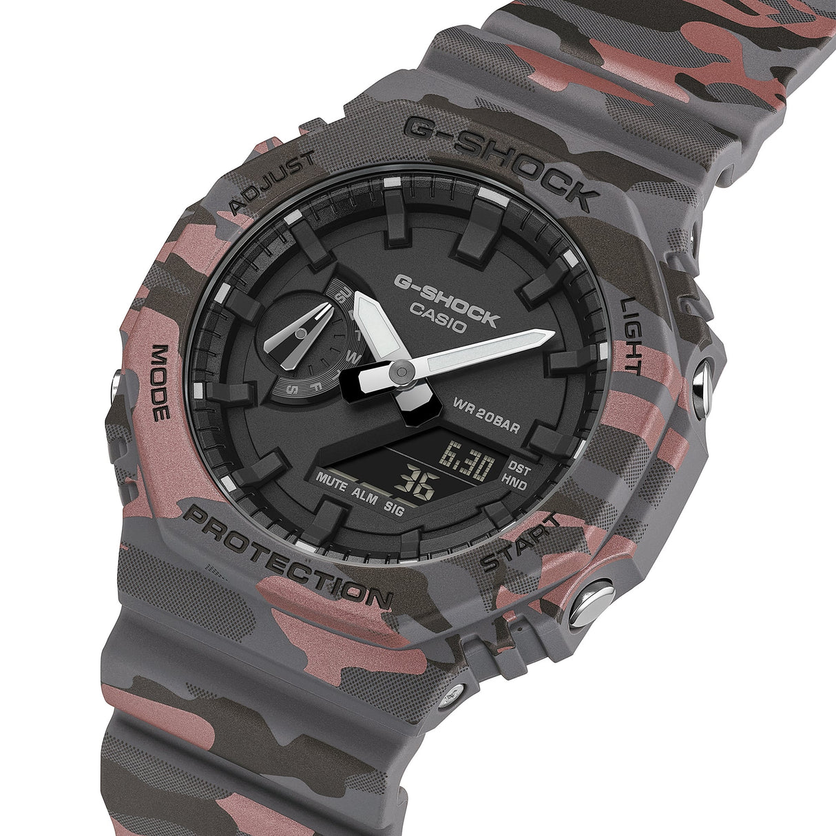 GA-2100 Reloj G-Shock Pulsera de Caucho para Hombre Doble hora