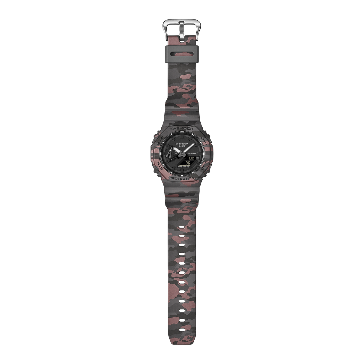 GA-2100 Reloj G-Shock Pulsera de Caucho para Hombre Doble hora