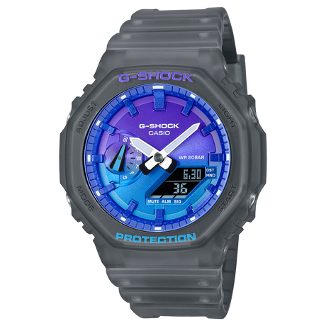 GA-2100 Reloj G-Shock Pulsera de Caucho para Hombre Doble hora