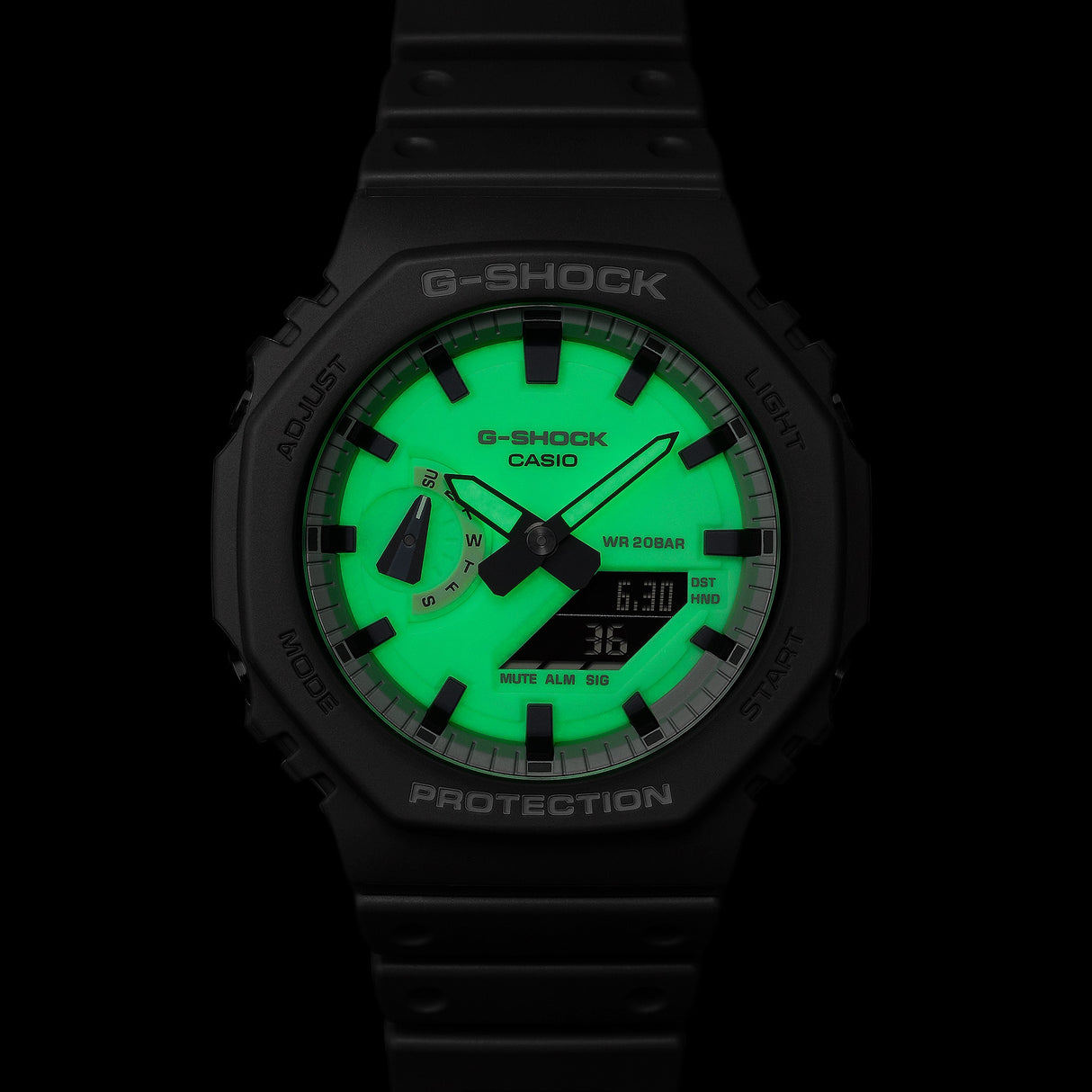 GA-2100 Reloj G-Shock Pulsera de Caucho para Hombre Doble hora