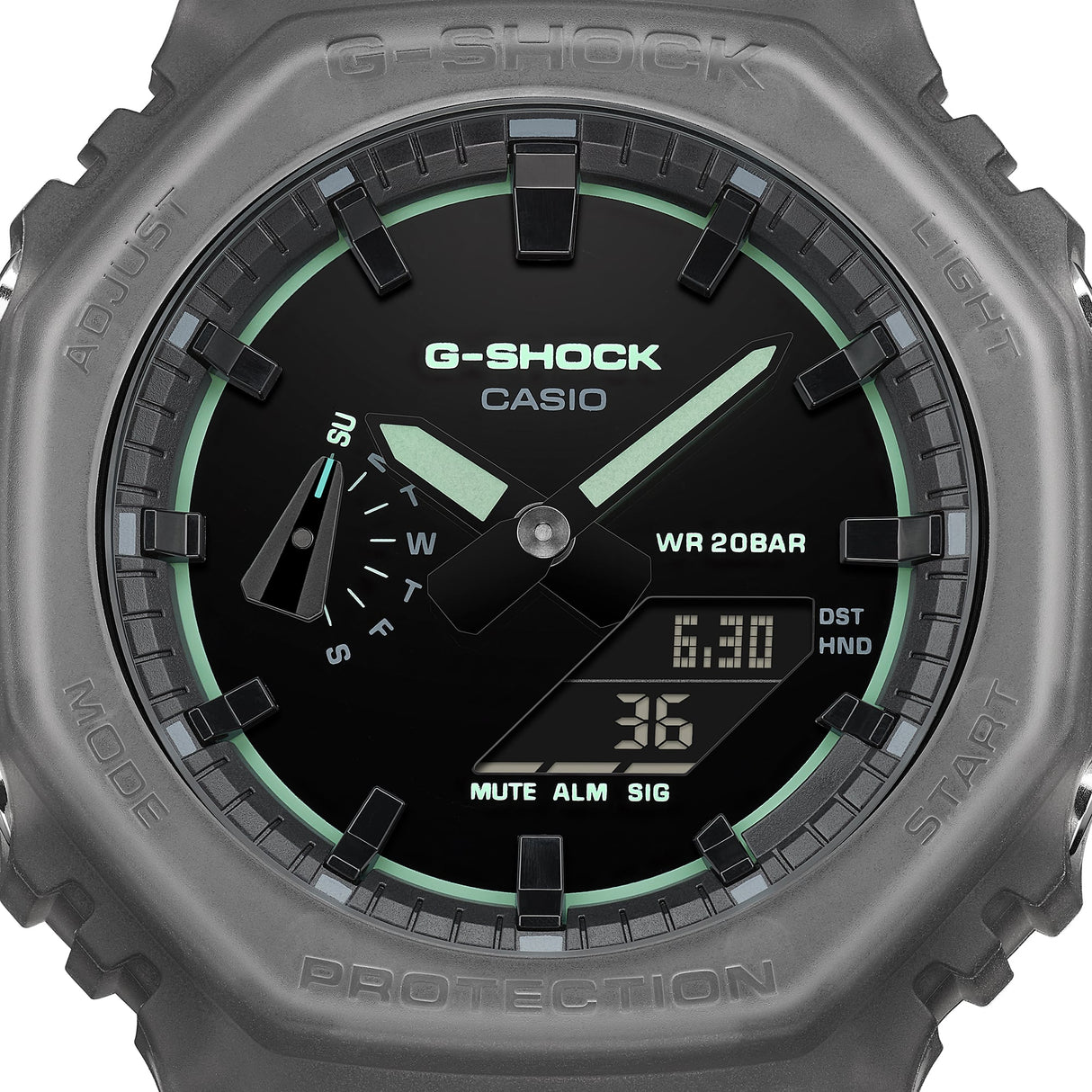 GA-2100 Reloj G-Shock Pulsera de Caucho para Hombre Doble hora