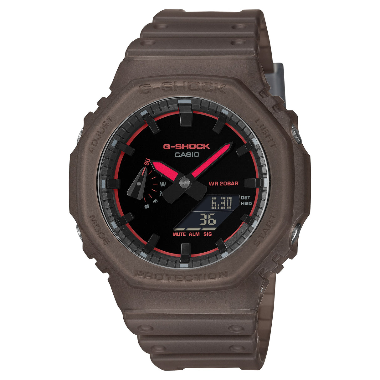 GA-2100 Reloj G-Shock Pulsera de Caucho para Hombre Doble hora