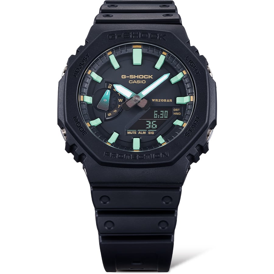 GA-2100 Reloj G-Shock Pulsera de Caucho para Hombre Doble hora