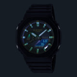 GA-2100 Reloj G-Shock Pulsera de Caucho para Hombre Doble hora