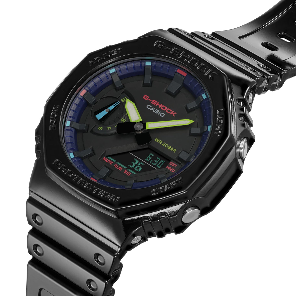 GA-2100 Reloj G-Shock Pulsera de Caucho para Hombre Doble hora