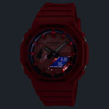 GA-2100 Reloj G-Shock Pulsera de Caucho para Hombre Doble hora