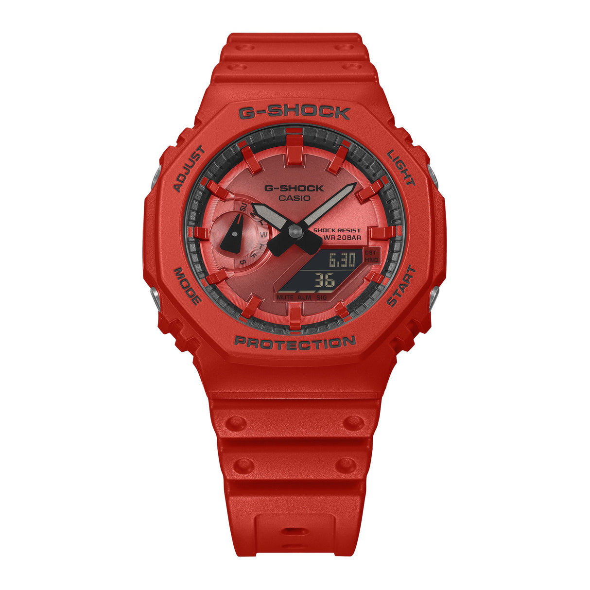 GA-2100 Reloj G-Shock Pulsera de Caucho para Hombre Doble hora