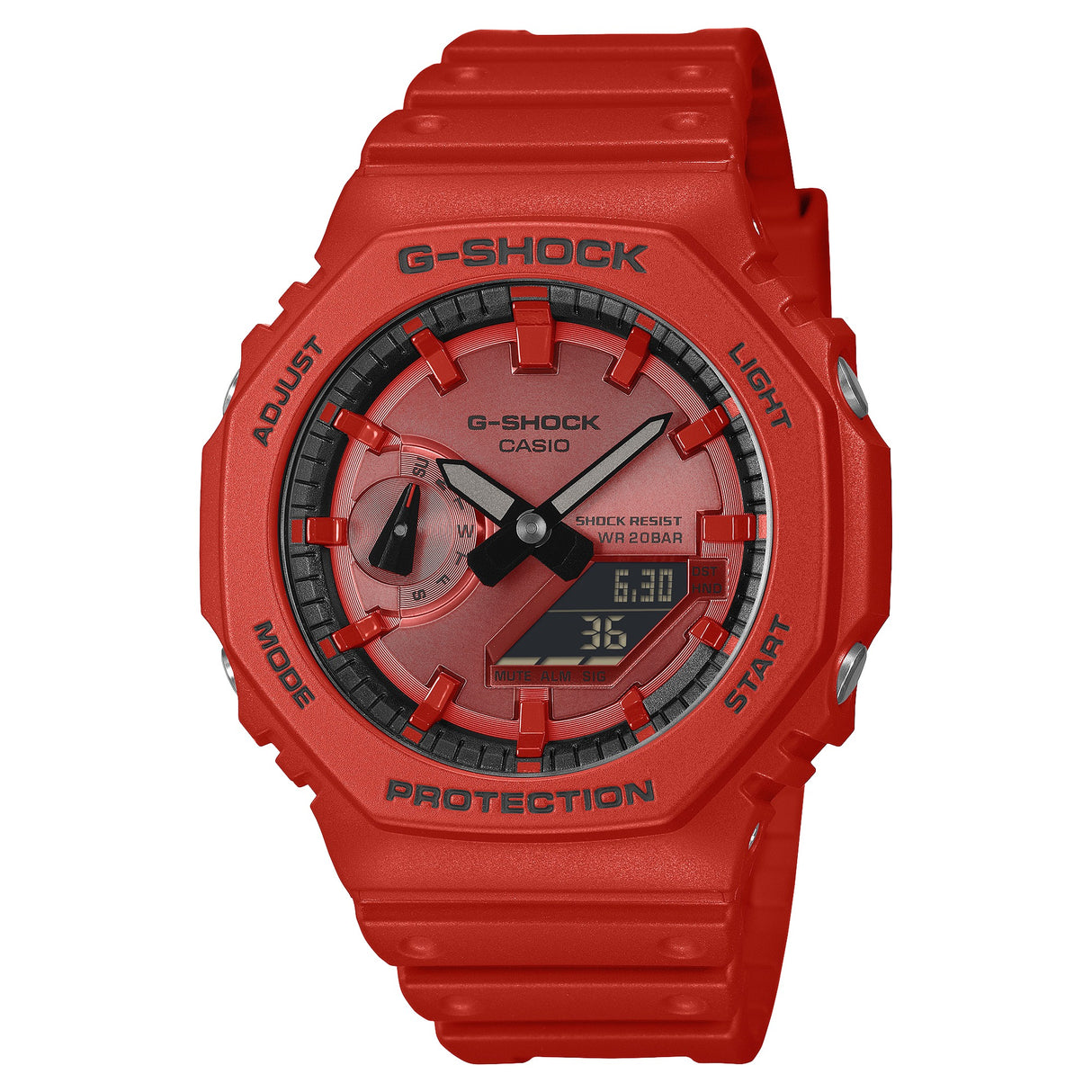 GA-2100 Reloj G-Shock Pulsera de Caucho para Hombre Doble hora