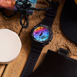 GA-2100 Reloj G-Shock Pulsera de Caucho para Hombre Doble hora